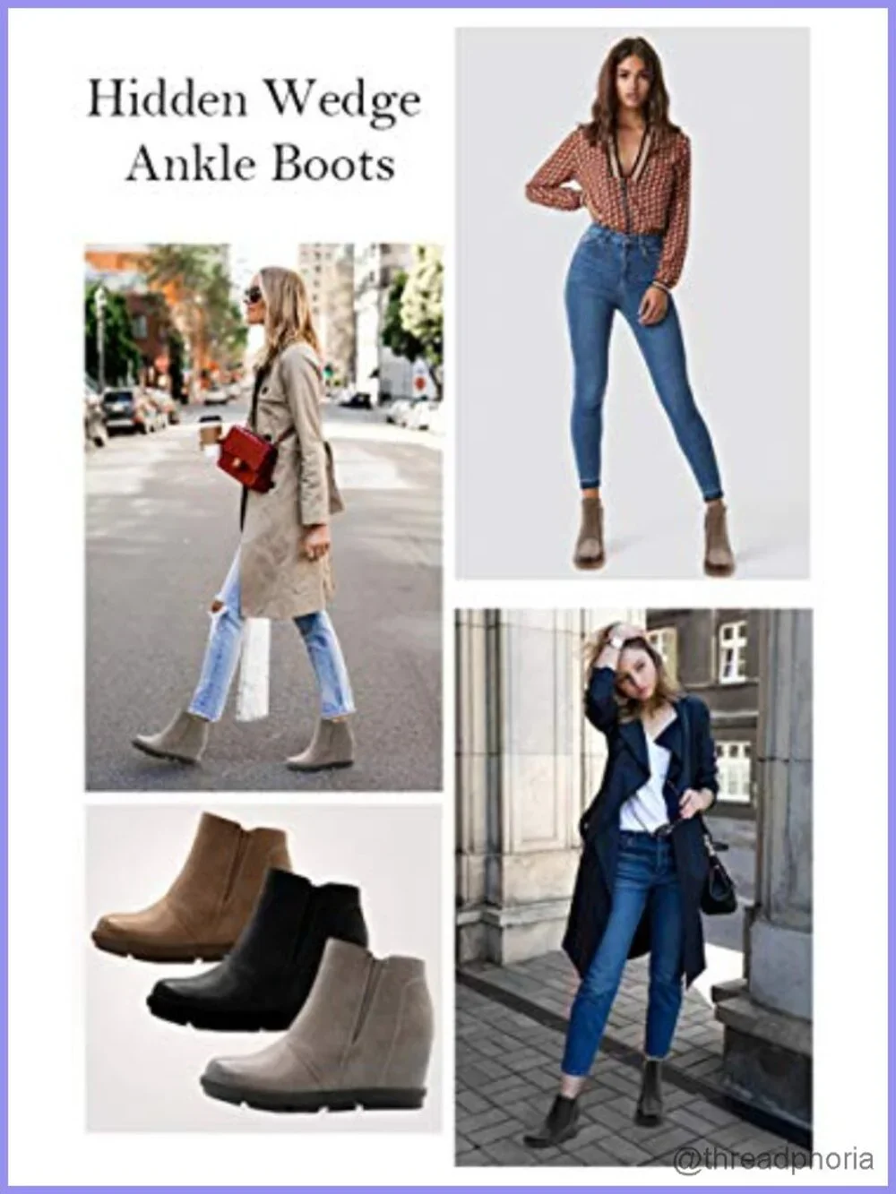 Women's Wedge Ankle Booties Hidden Heel Slip-On Boots